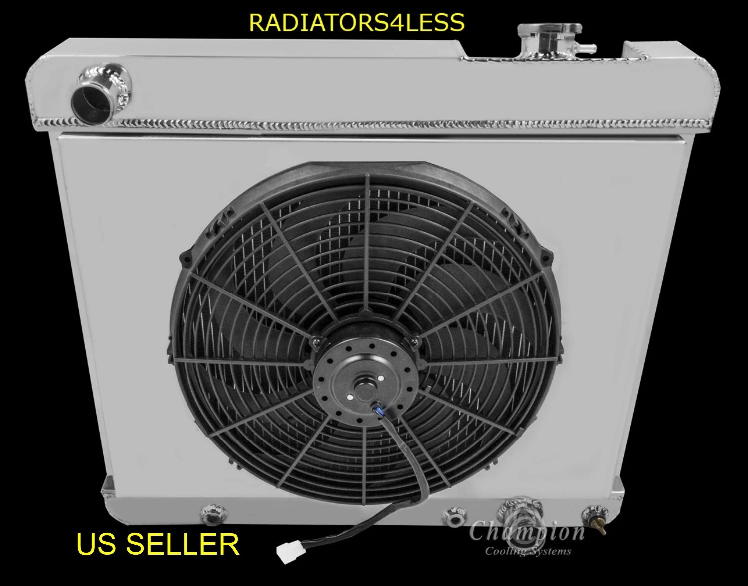 CHAMPION 3 ROW ALUMINUM RADIATOR SHROUD & 16" FAN 63 64 65 66 CHEVY TRUCK C10
