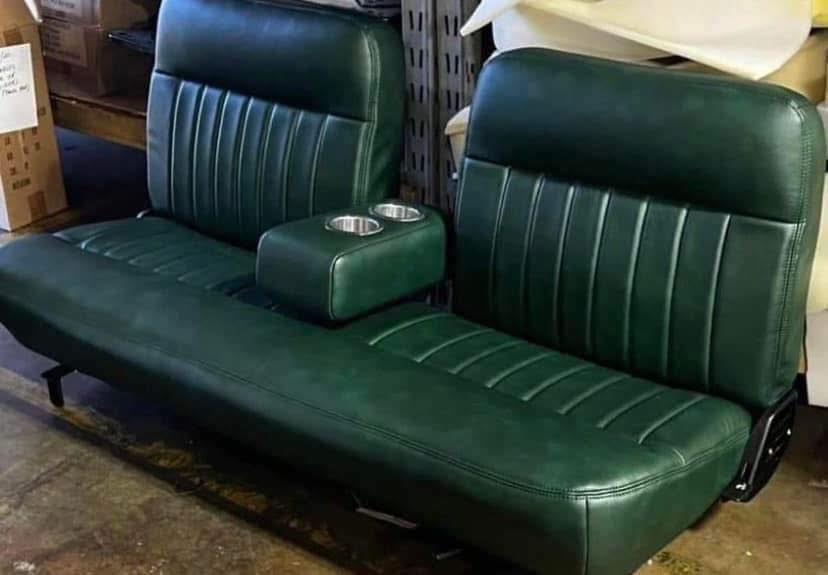 Custom Dark Green Vinyl/Leather Bench Seat (42-52 Chevy/GMC Truck)
