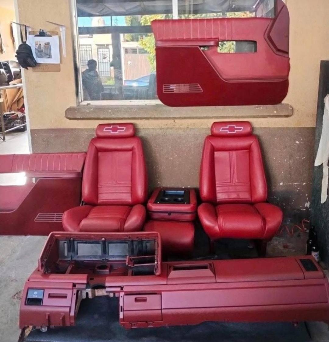 Complete Red/Maroon Interior Package - 1988-1994 Chevy/GMC OBS Single Cab